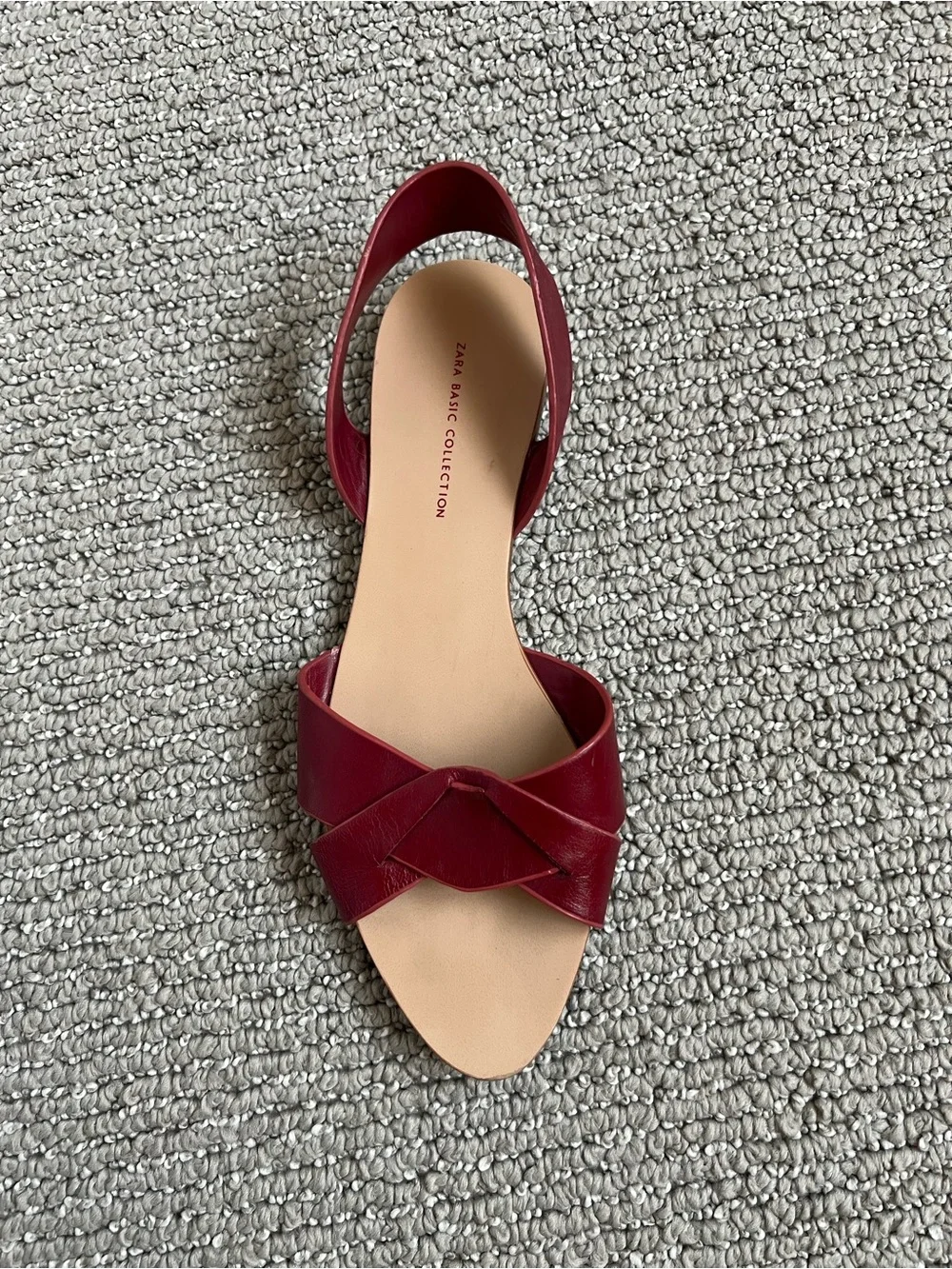 Women's Zara Red Leather Slingback Sandals - Picture 2 of 6